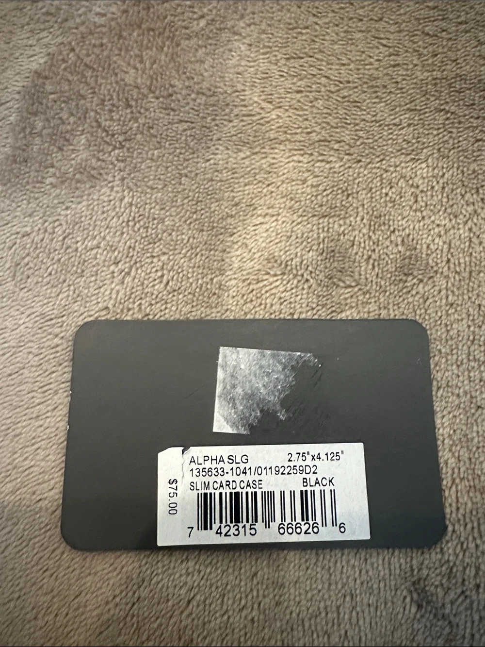 Tumi Black Leather & Fabric Card Holder with Silver Logo